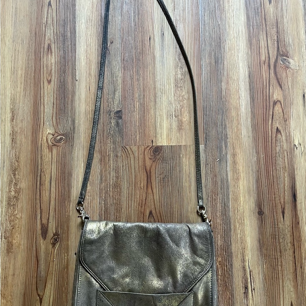 Botkier Metallic Leather Crossbody Shoulder Bag